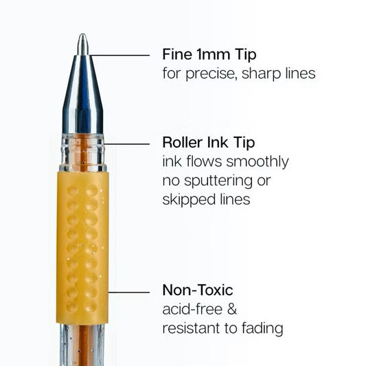 KINGART Earth Tone Gel Pens - 24 Pack Soft Grip Pens for Adult Coloring & Journaling (2.0mm Cartridge)