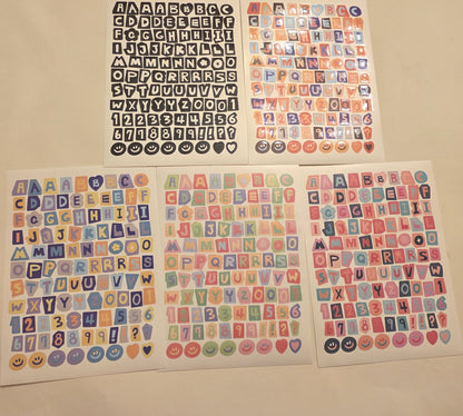 Vintage Magazine Letter Stickers - Waterproof Ransom Alphabet & Number Stickers for Scrapbooking
