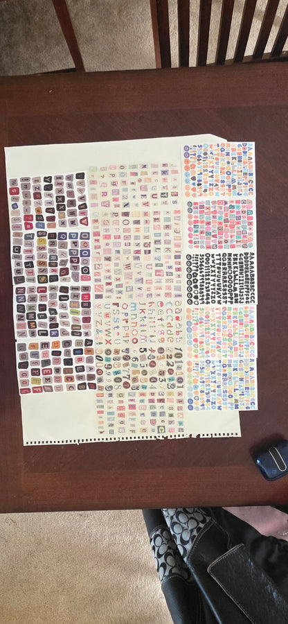 Vintage Magazine Letter Stickers - Waterproof Ransom Alphabet & Number Stickers for Scrapbooking
