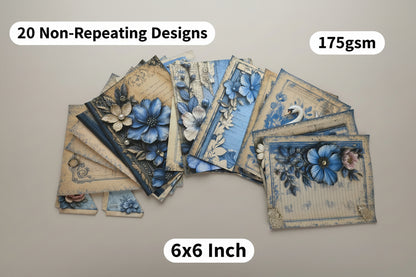 Collection of decorative paper with floral designs on a light surface