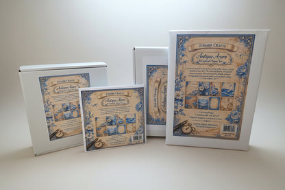 Antique Azure Vintage  Botanical Scrapbooking Bundle | 6x6 & 8.5x11 Papers, Washi Tape & Stickers
