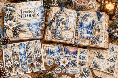Frosted Melodies 6x6 Winter Scrapbook Paper Set – 30 Sheets