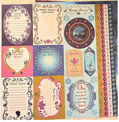 Disney Frozen Complete Scrapbooking Set - 111 Stickers, 23 Die Cuts, 6 Printed Papers