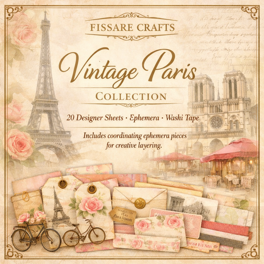 Tour of Europe Scrapbook Bundle – Daydreams of Tuscany + Vintage Paris (45 Premium 8.5×11 Pages + Coordinated Ephemera, Physical Pack)