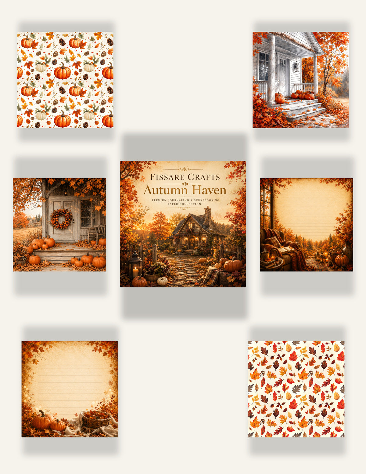 Fall Scrapbook & Junk Journal Paper Bundle | FISSARE Crafts