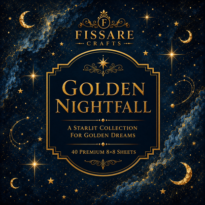 FISSARE Crafts Golden Nightfall Crafts Paper — 40 Premium Sheets