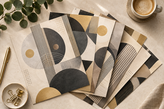 FISSARE Crafts Abstract Horizons Craft Paper — 40 Premium Sheets