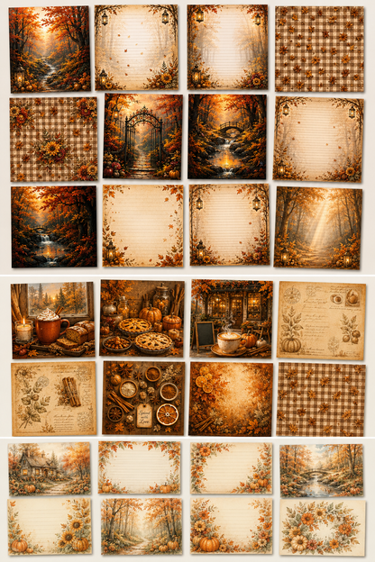 Fall Scrapbook & Junk Journal Paper Bundle | FISSARE Crafts