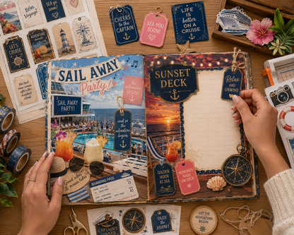 Summer Excursion Cruise Journaling & Scrapbook Paper Set – 20-Piece Nautical Craft Collection