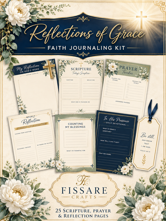 Reflections of Grace Faith Journaling Kit – 25 Scripture, Prayer & Reflection Pages 8.5x11