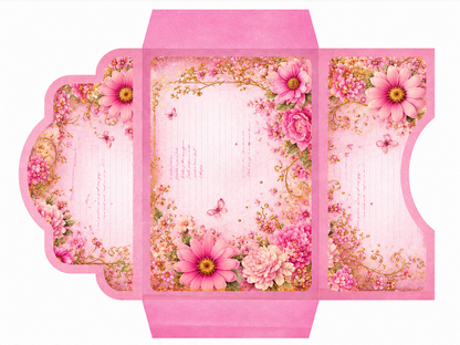 20-Sheet 6x6 Pink and Gold Marble Scrapbooking Kit, Luxury Floral & Filigree Journaling Paper, 6x6 Decorative Craft Paper for DIY Project