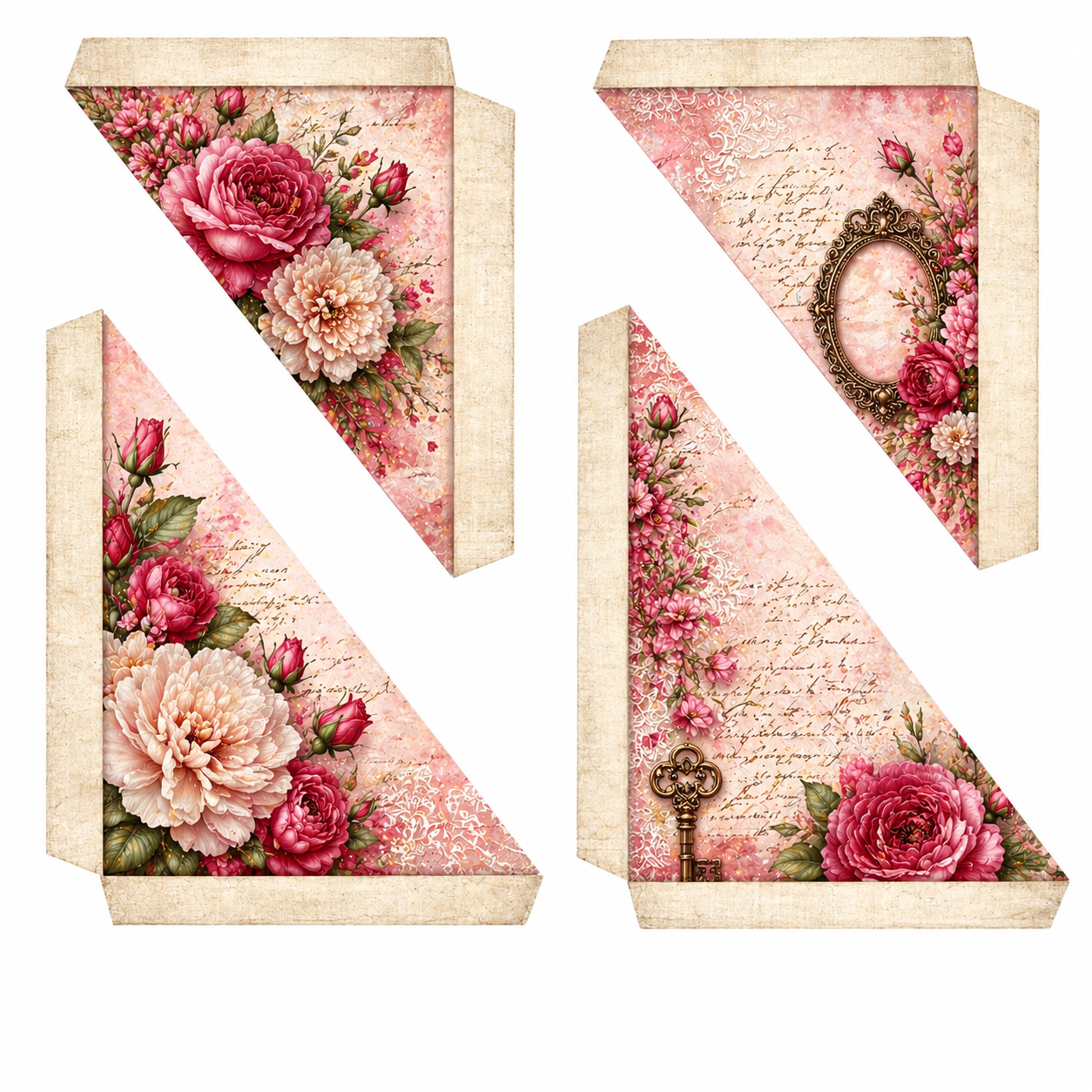 Roses and Reverie Double-Sided Scrapbook Paper Kit – Romantic Rose Decorative Pages with Ephemera for Journaling, Scrapbooking & Paper Crafts