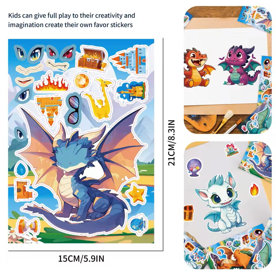 Make A Face Dragon Stickers