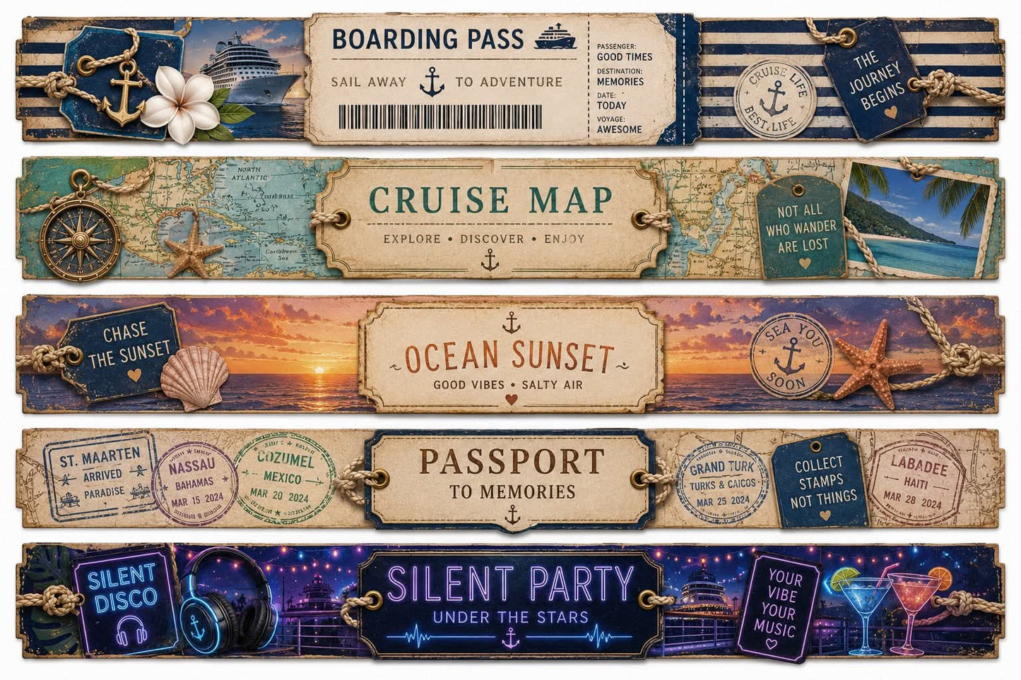 Summer Excursion Cruise Journaling & Scrapbook Paper Set – 20-Piece Nautical Craft Collection
