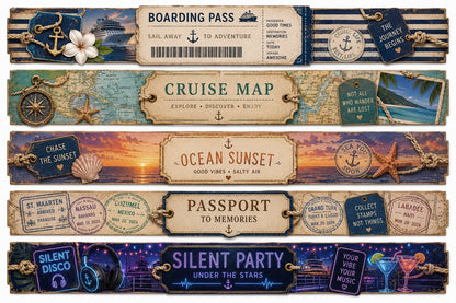 Summer Excursion Cruise Journaling & Scrapbook Paper Set – 20-Piece Nautical Craft Collection