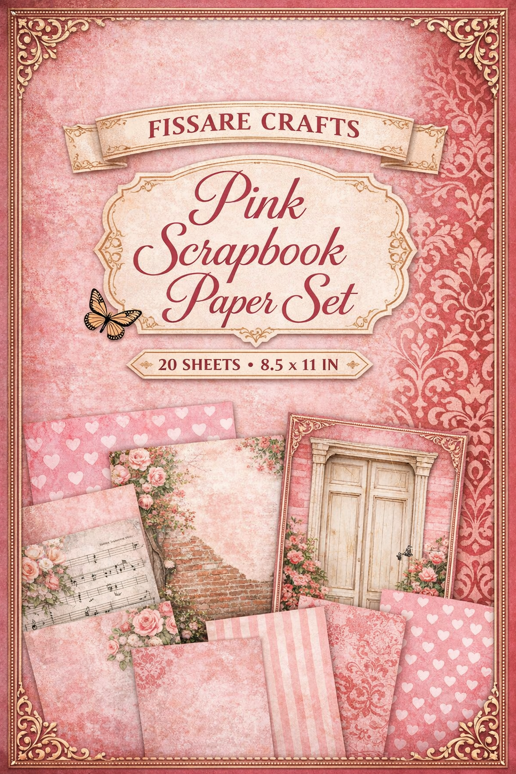 Double the Pink Bundle – 45 Sheet Pink Scrapbook Paper Collection