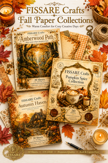 Fall Scrapbook & Junk Journal Paper Bundle | FISSARE Crafts