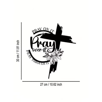 Handcrafted "Pray On It" Epoxy Resin Cross Wall Hanging – Inspirational Home Decor