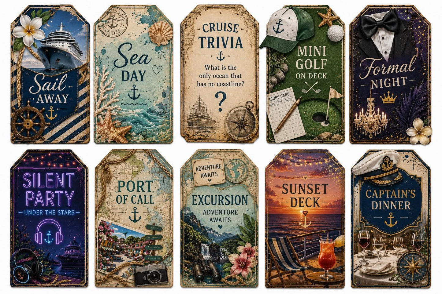 Summer Excursion Cruise Journaling & Scrapbook Paper Set – 20-Piece Nautical Craft Collection