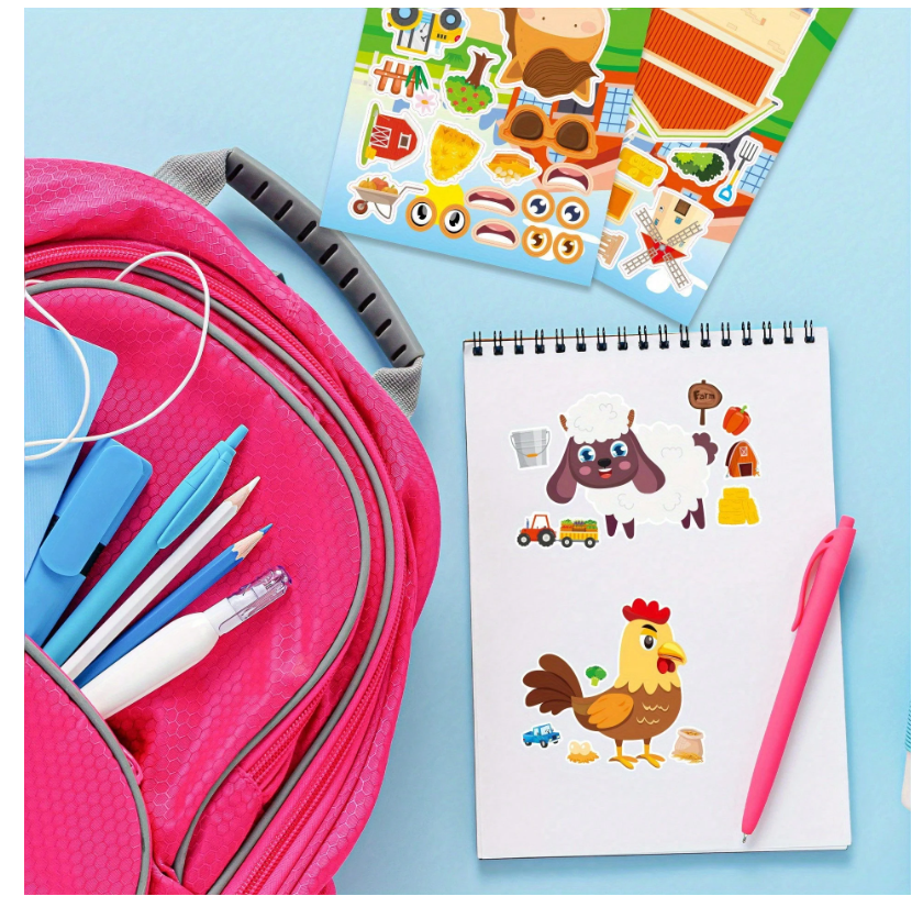 Fun Farm Friends: Make-A-Face Sticker Scenes - Creative Play for Kids