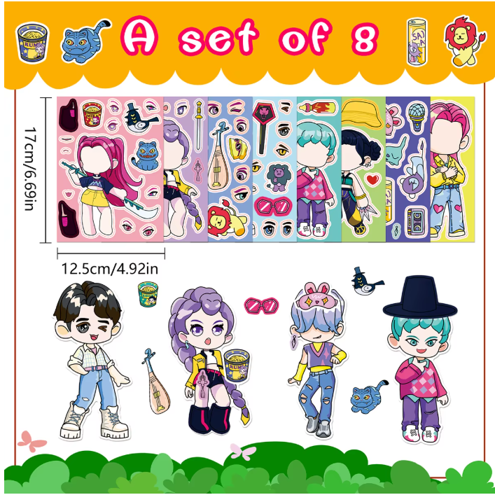 16-Sheet K-Pop Demon Hunter Sticker Pack