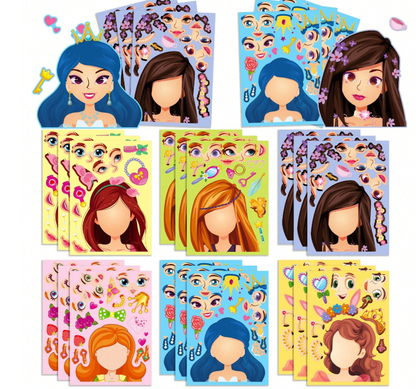 Princess Make-a-Face Sticker Pack (6 Sheets)