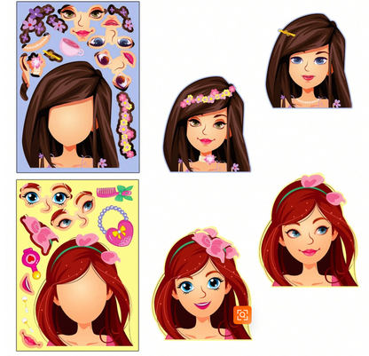 Princess Make-a-Face Sticker Pack (6 Sheets)