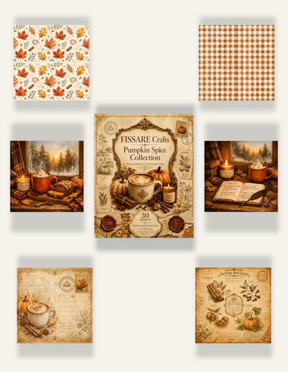 Fall Scrapbook & Junk Journal Paper Bundle | FISSARE Crafts