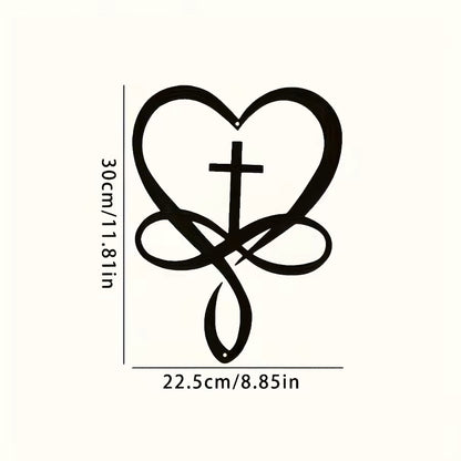 Handcrafted Infinity Faith Resin Wall Art – Heart & Cross Home Decor
