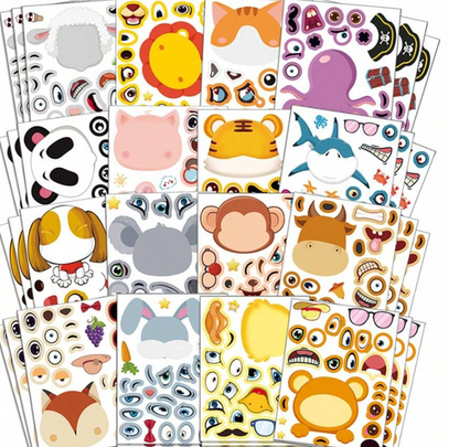 Assorted Make-a-Face Mix and Match Stickers  for Goodie Bag fillers and Party Favors.