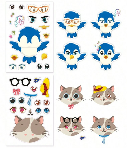 Assorted Make-a-Face Mix and Match Stickers  for Goodie Bag fillers and Party Favors.