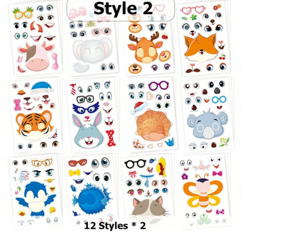 Assorted Make-a-Face Mix and Match Stickers  for Goodie Bag fillers and Party Favors.