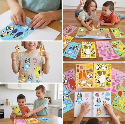 24 Sheet Make-a- Face Stickers Featuring Bluey