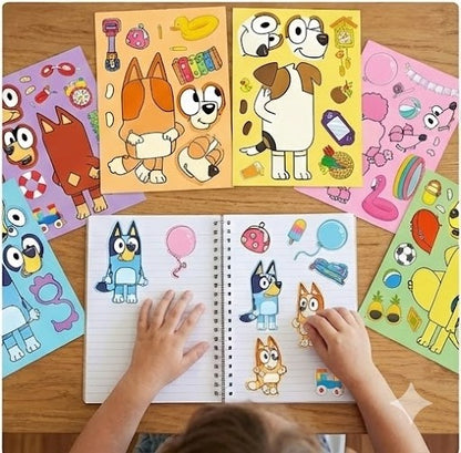 24 Sheet Make-a- Face Stickers Featuring Bluey