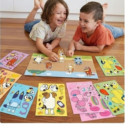 24 Sheet Make-a- Face Stickers Featuring Bluey