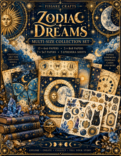 FISSARE Crafts Zodiac Dreams Multi-size Collection Set 30 sheet cover