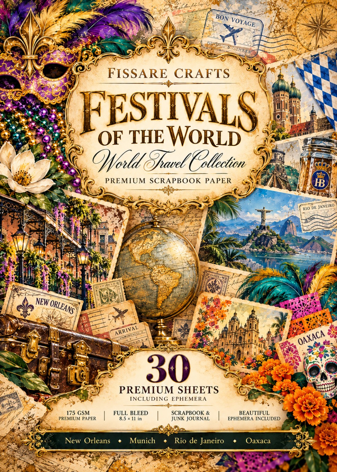 FISSARE CRAFTS Festivals of the World scrapbook paper collection cover