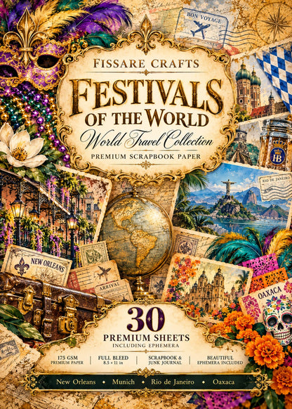 FISSARE CRAFTS Festivals of the World scrapbook paper collection cover