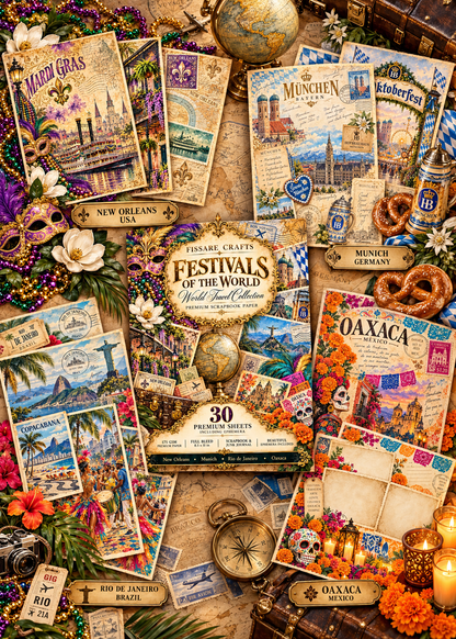 Festivals of the World premium scrapbook paper collection tabletop showcase