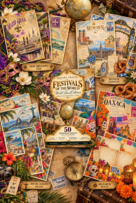 Festivals of the World premium scrapbook paper collection tabletop showcase