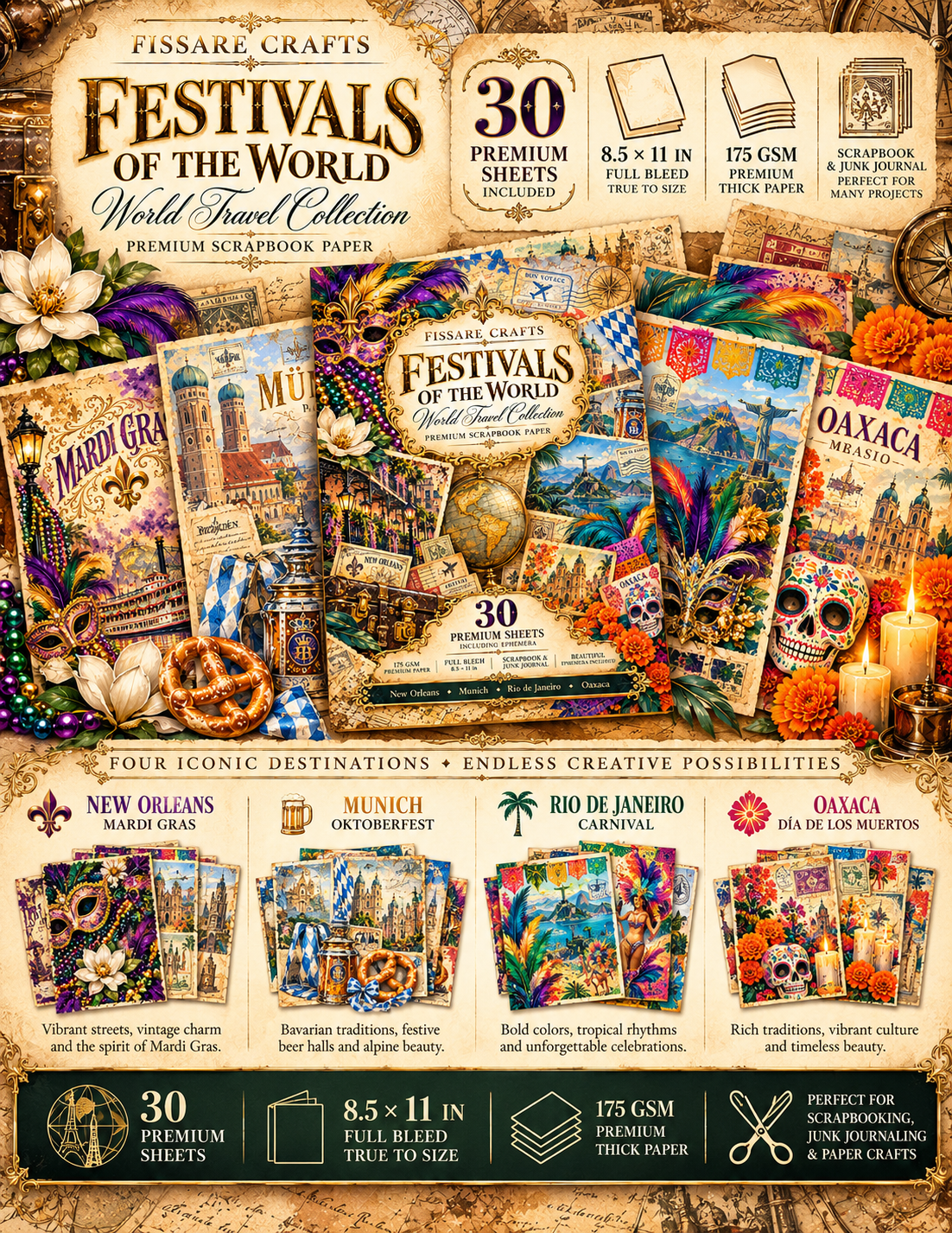 Festivals of the World scrapbook paper specifications and destinations