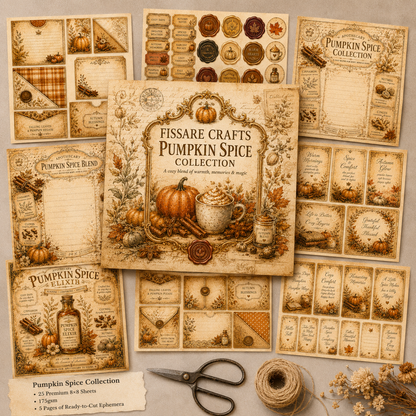 Pumpkin Spice Collection — 30‑Sheet Scrapbook & Journaling Set
