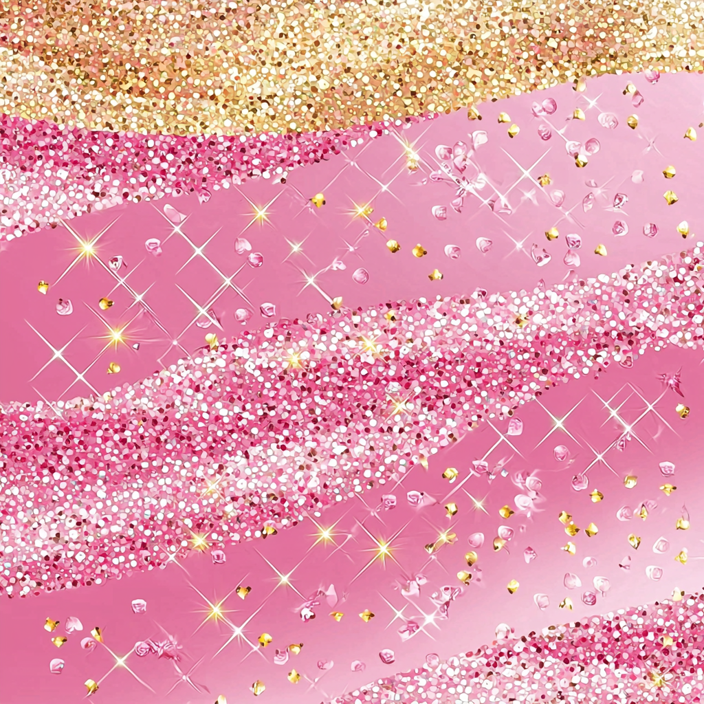 Pink and gold glittery pattern on a pink background