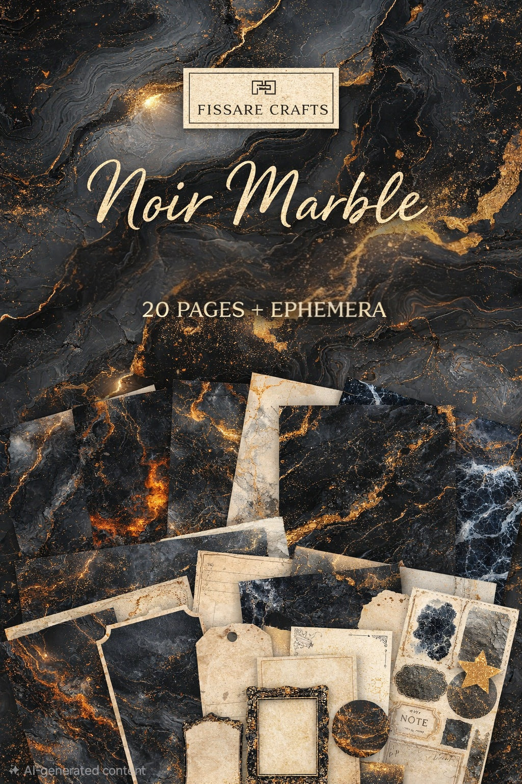 Marble Scrapbook Paper Collection – Luxury Marble Decorative Paper Sets for Journaling, Scrapbooking, Card Making & Paper Crafts