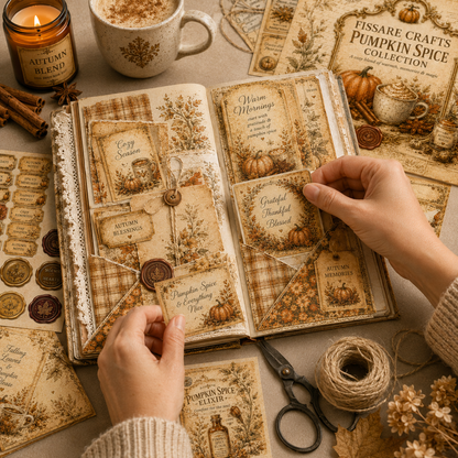Pumpkin Spice Collection — 30‑Sheet Scrapbook & Journaling Set