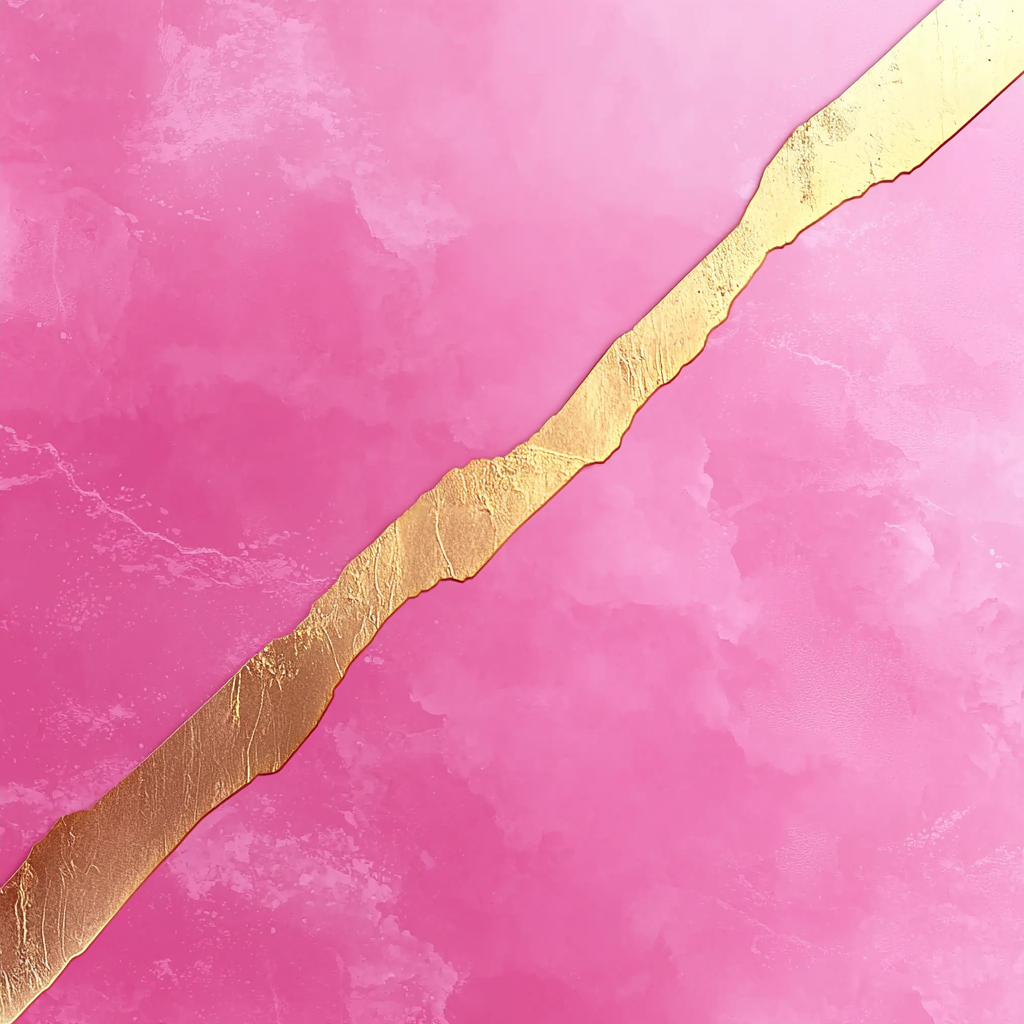 Pink surface with a gold stripe