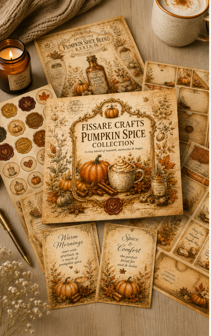 Pumpkin Spice Collection — 30‑Sheet Scrapbook & Journaling Set