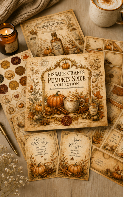 Pumpkin Spice Collection — 30‑Sheet Scrapbook & Journaling Set