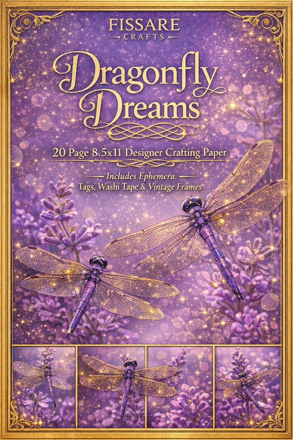 Vintage Dragonfly 6x6 Scrapbook Paper Set – Nature-Inspired Decorative Sheets for Journaling, Card Making & Paper Crafts