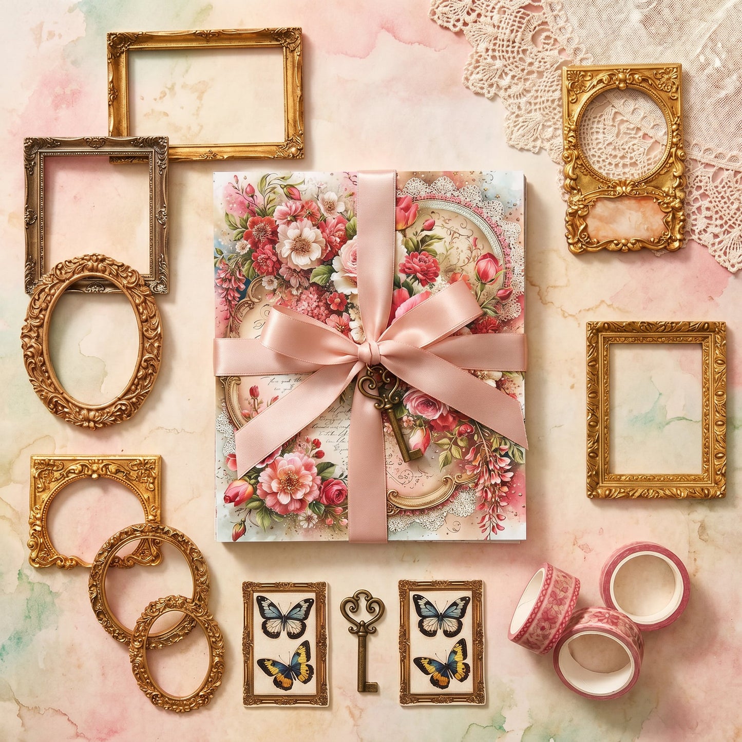 Roses and Reverie Double-Sided Scrapbook Paper Kit – Romantic Rose Decorative Pages with Ephemera for Journaling, Scrapbooking & Paper Crafts